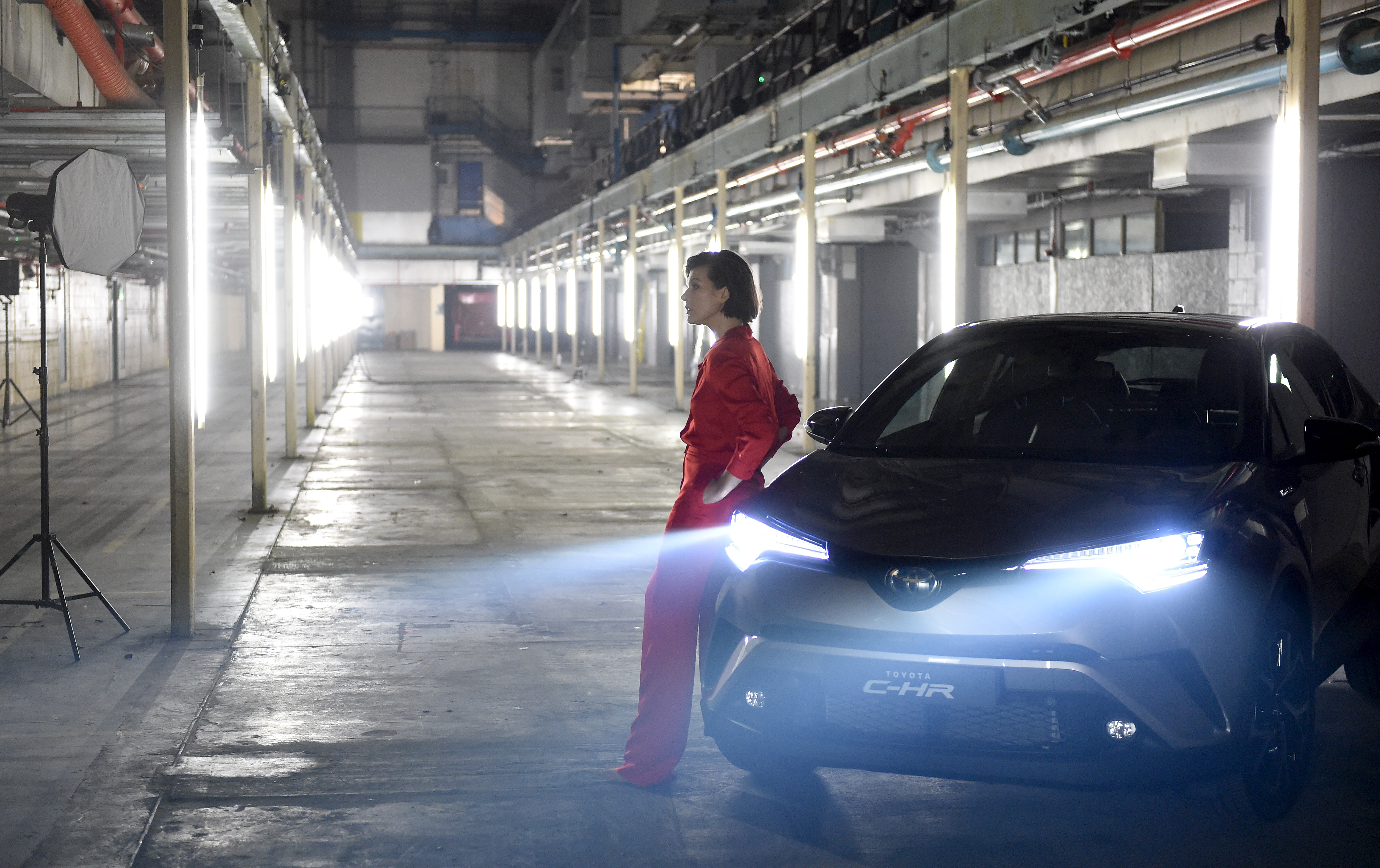 LONDON, ENGLAND - FEBRUARY 02: Milla Jovovich, actress and model, starred in the worlds first ever drive through immersive theatre experience, to launch of the new Toyota CHR on February 2, 2017 in London, England. The seven-scene interactive production saw over 100 guests immersed in the story of one amazing fictional night as they flowed through five European cities, including Berlin, Milan, Paris, Barcelona and London. (Photo by Stuart C. Wilson/Getty Images for Toyota) *** Local Caption *** Milla Jovovich