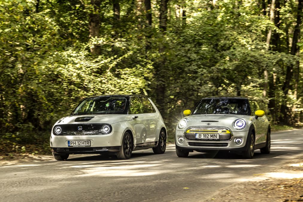 test comparativ Honda e vs Mini Cooper SE